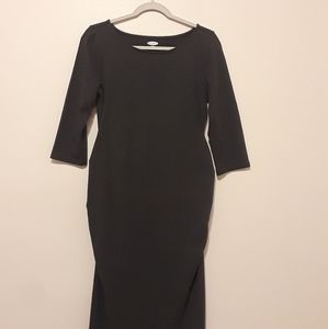 Old Navy Maternity Dress Fitted Charcoal Grey Med